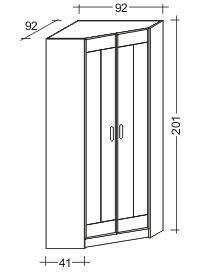 Šatní skříň LARA rohová