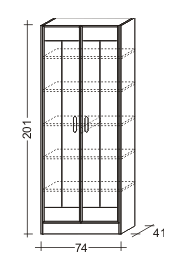 Šatní skříň LARA 2 - dvéřová