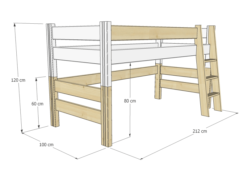 Zvyšující díl a schůdky SENDY smrk