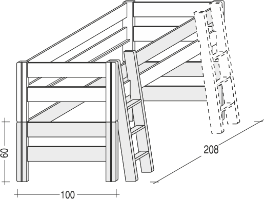 Zvyšující díl a schůdky SENDY buk