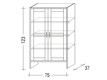 Komoda BETA dvířka plná