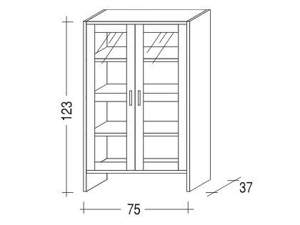 Komoda BETA dvířka prosklená
