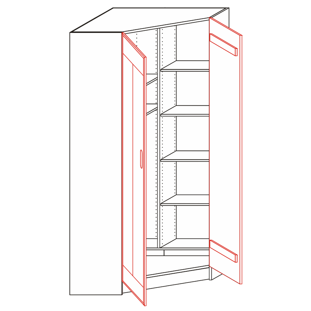 Šatní skříň LARA rohová