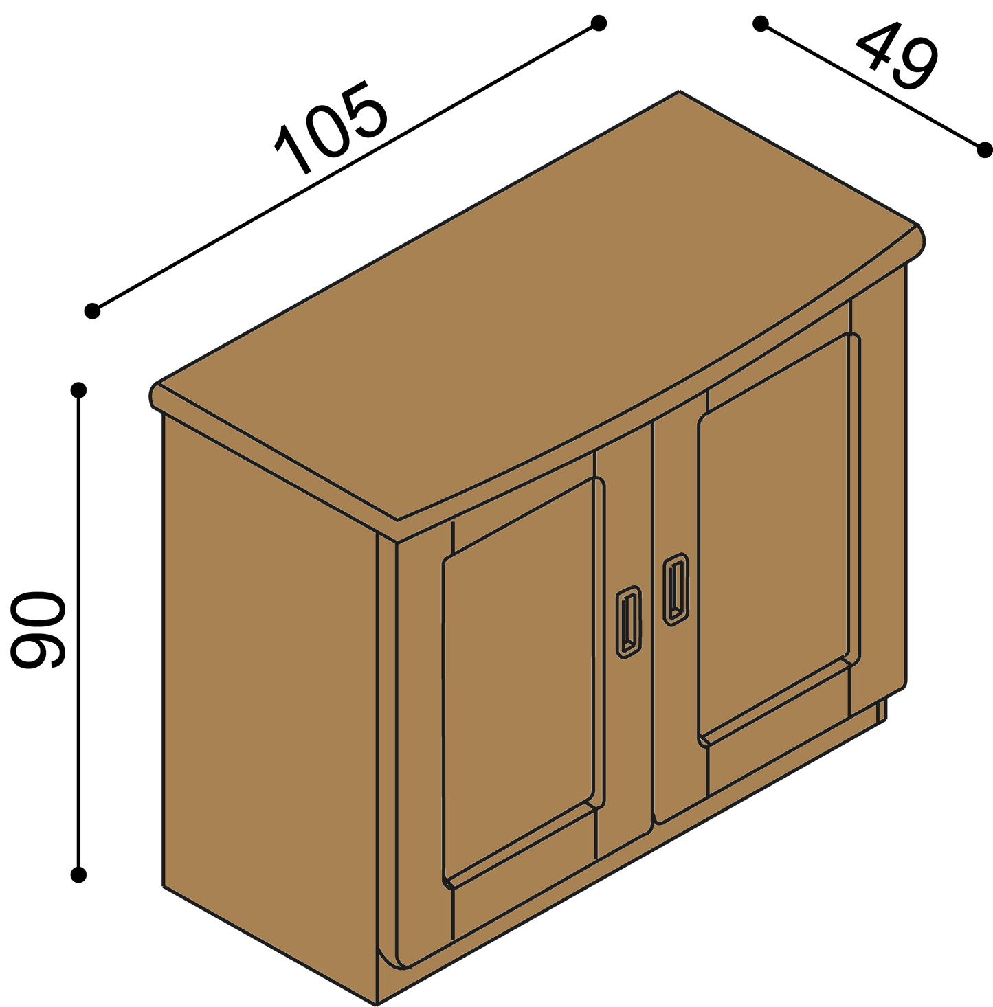 Komoda REBEKA dvířka plná 2 police