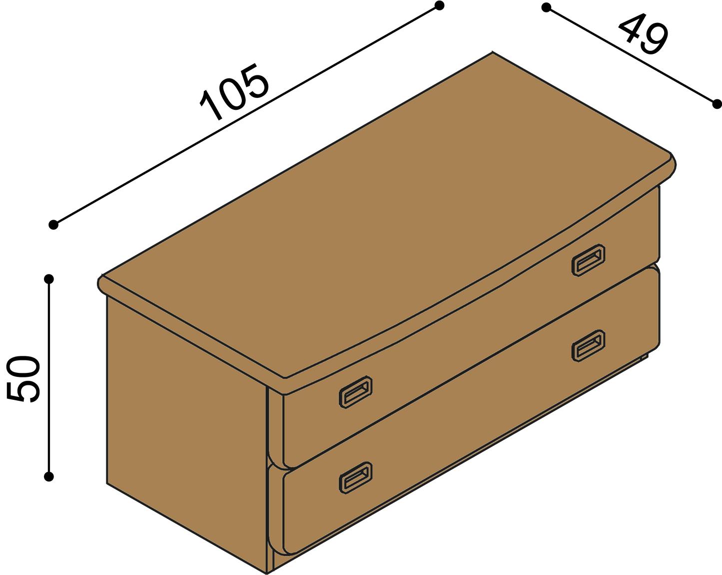 Komoda REBEKA 2 zásuvky velké