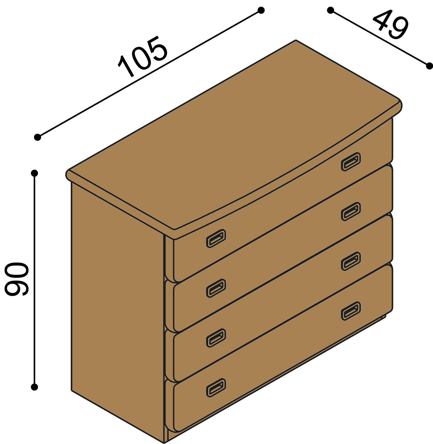 Komoda REBEKA 4 zásuvky velké