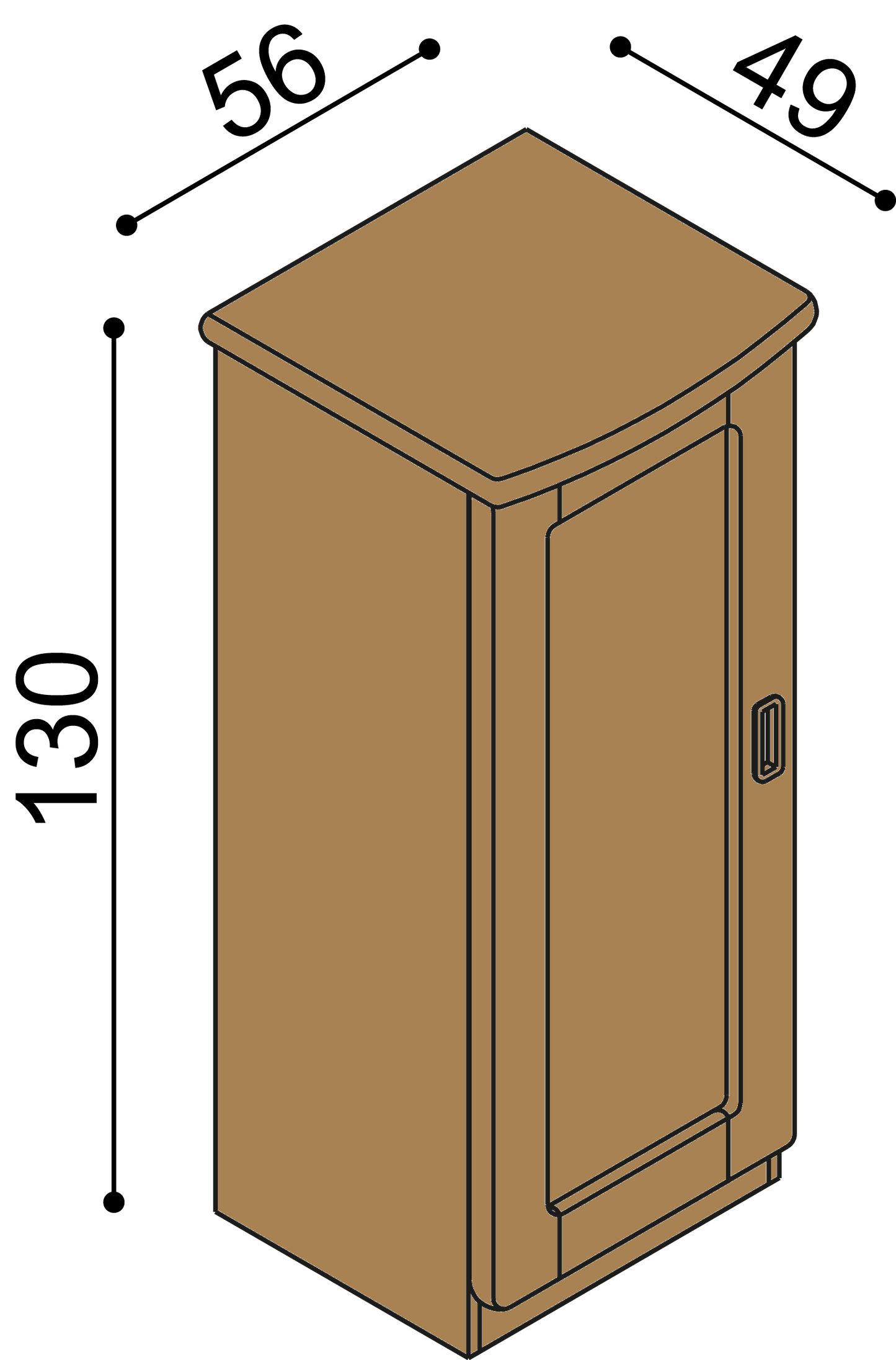 Komoda REBEKA dvířka plná 3 police