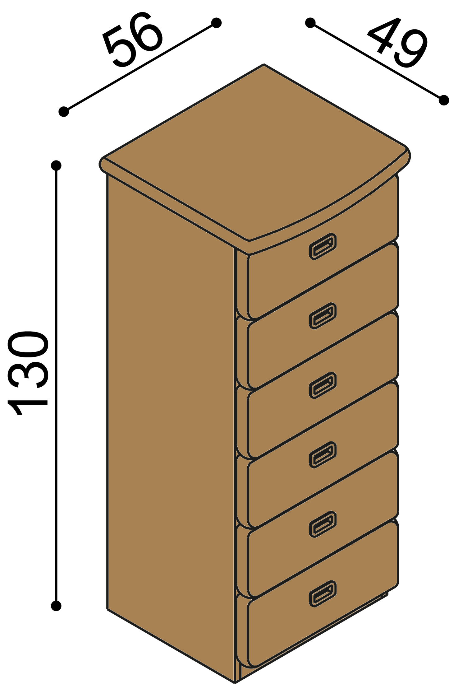 Komoda REBEKA 6 zásuvek malých