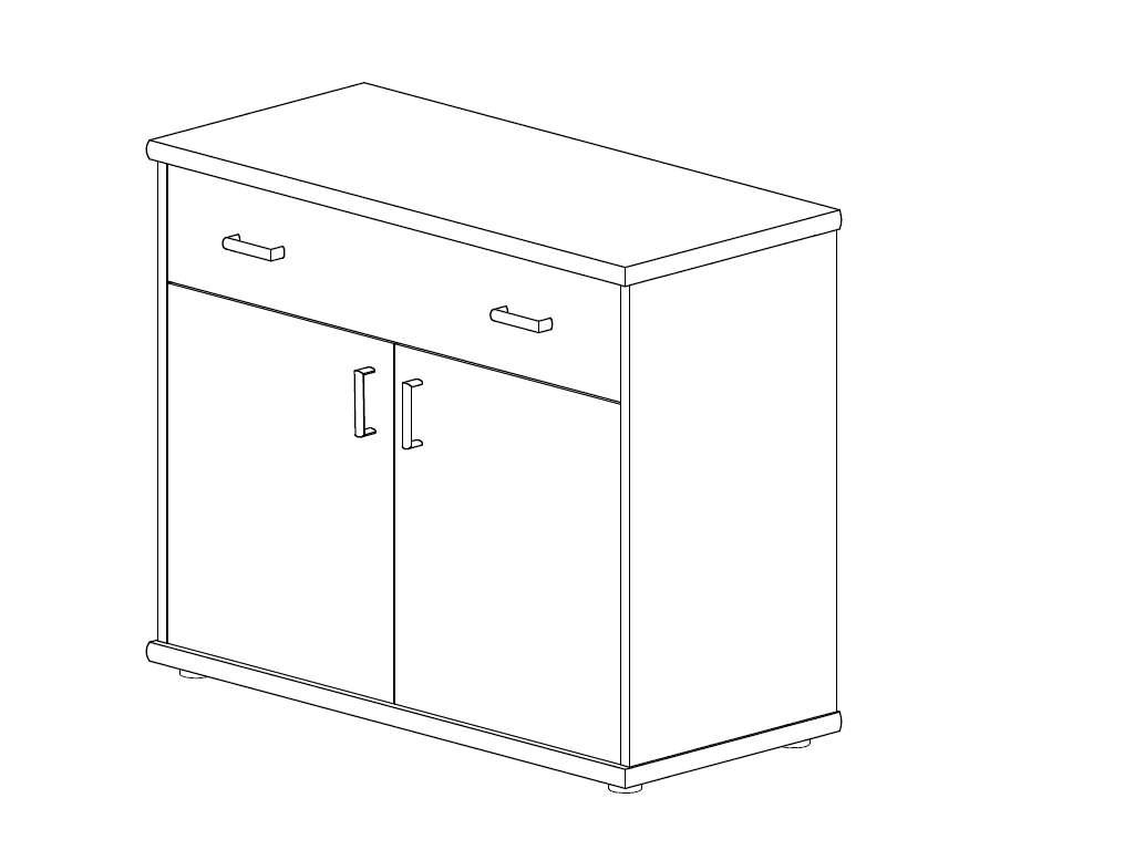 Skříňka s dvířky a zásuvkou deluxe