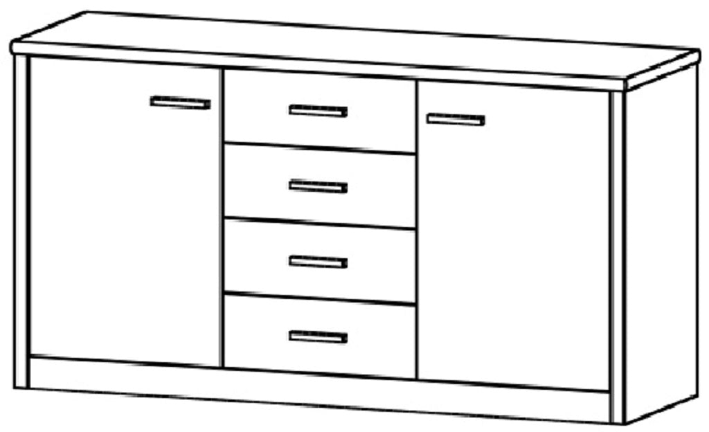 Komoda kombi - radiusové hrany