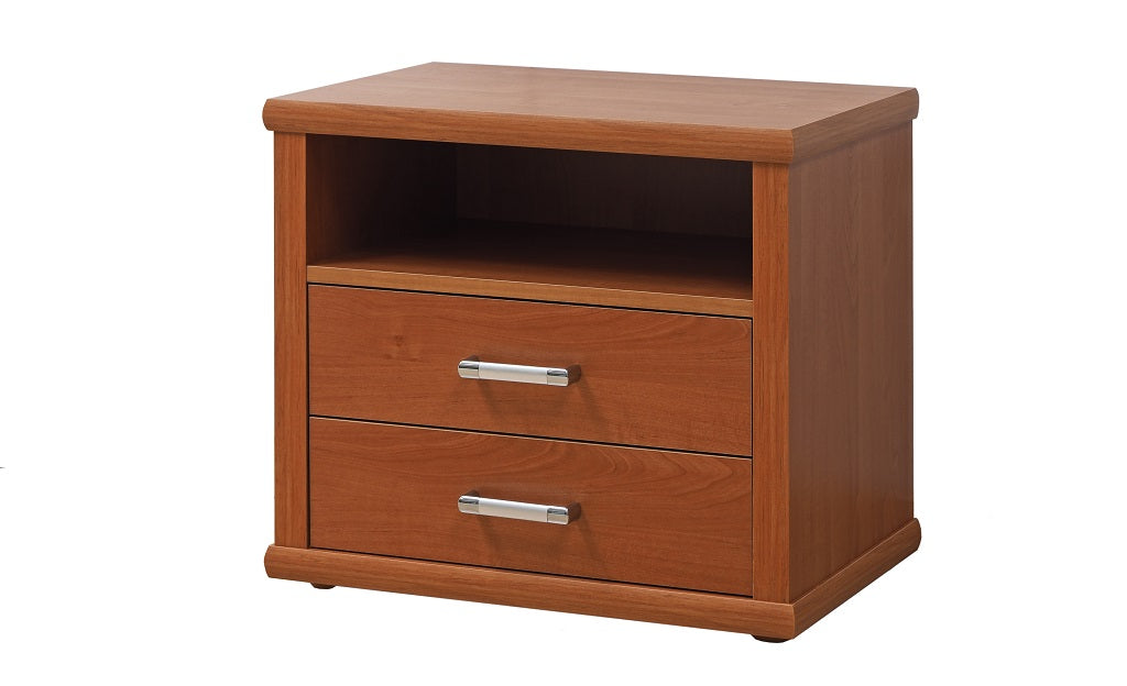 Noční stolek Dvouzásuvkový - radiusové hrany
