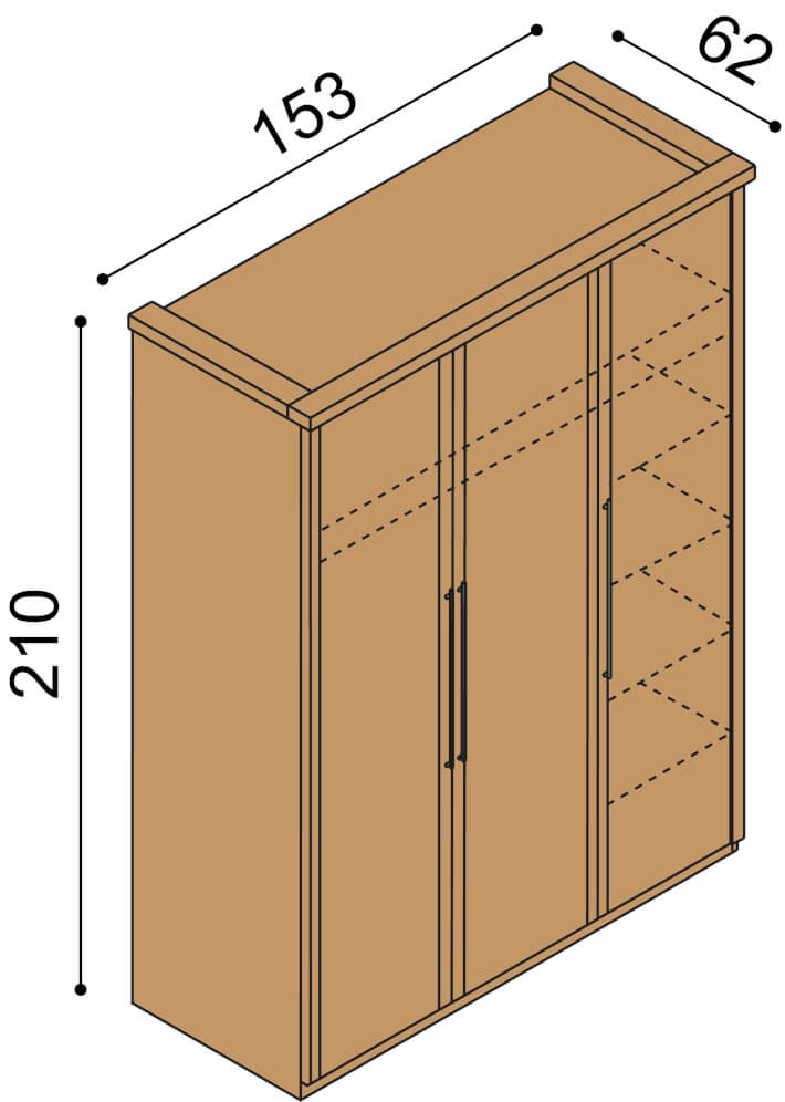 Skříň Ráchel 3 dvéřová