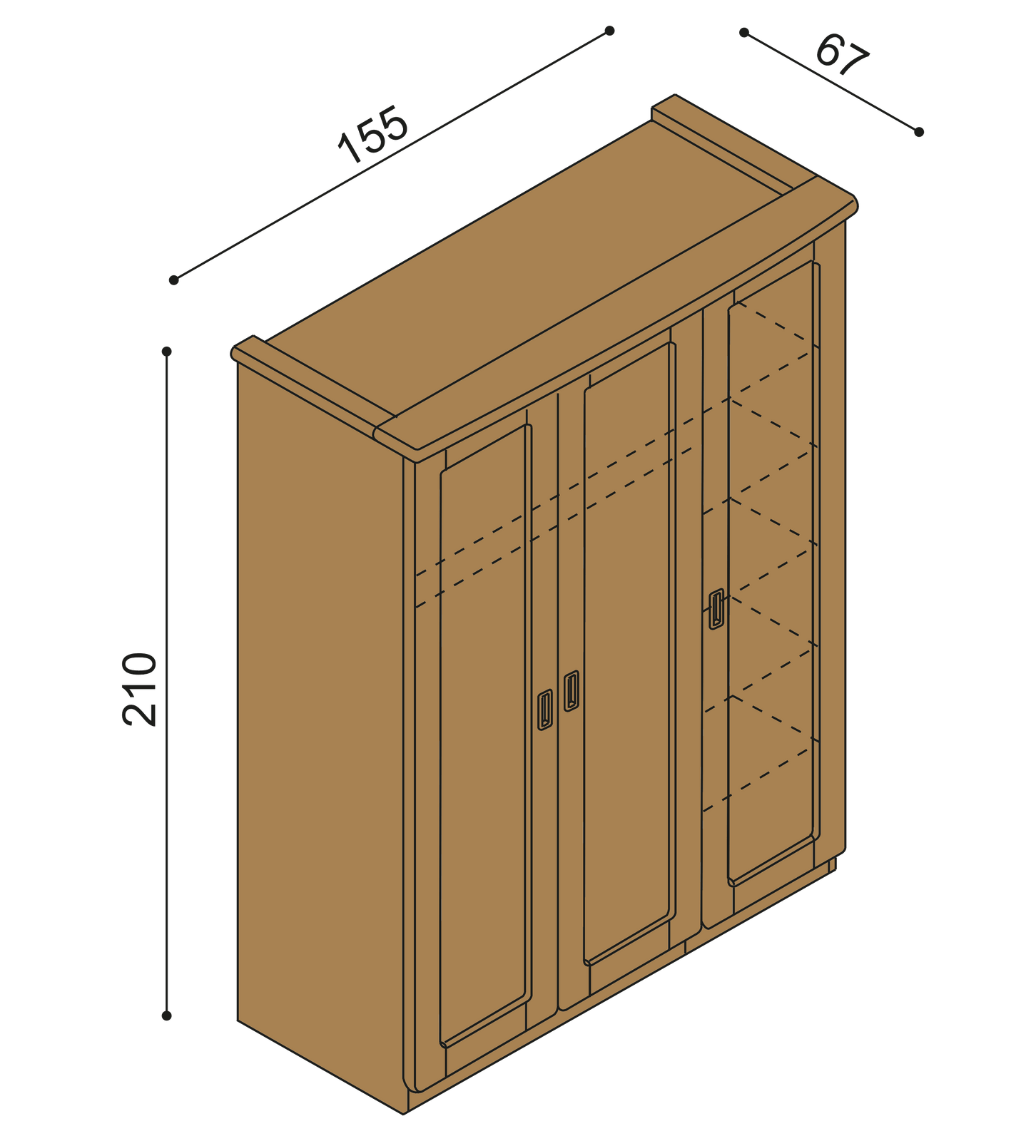 Skříň REBEKA 3 dvéřová