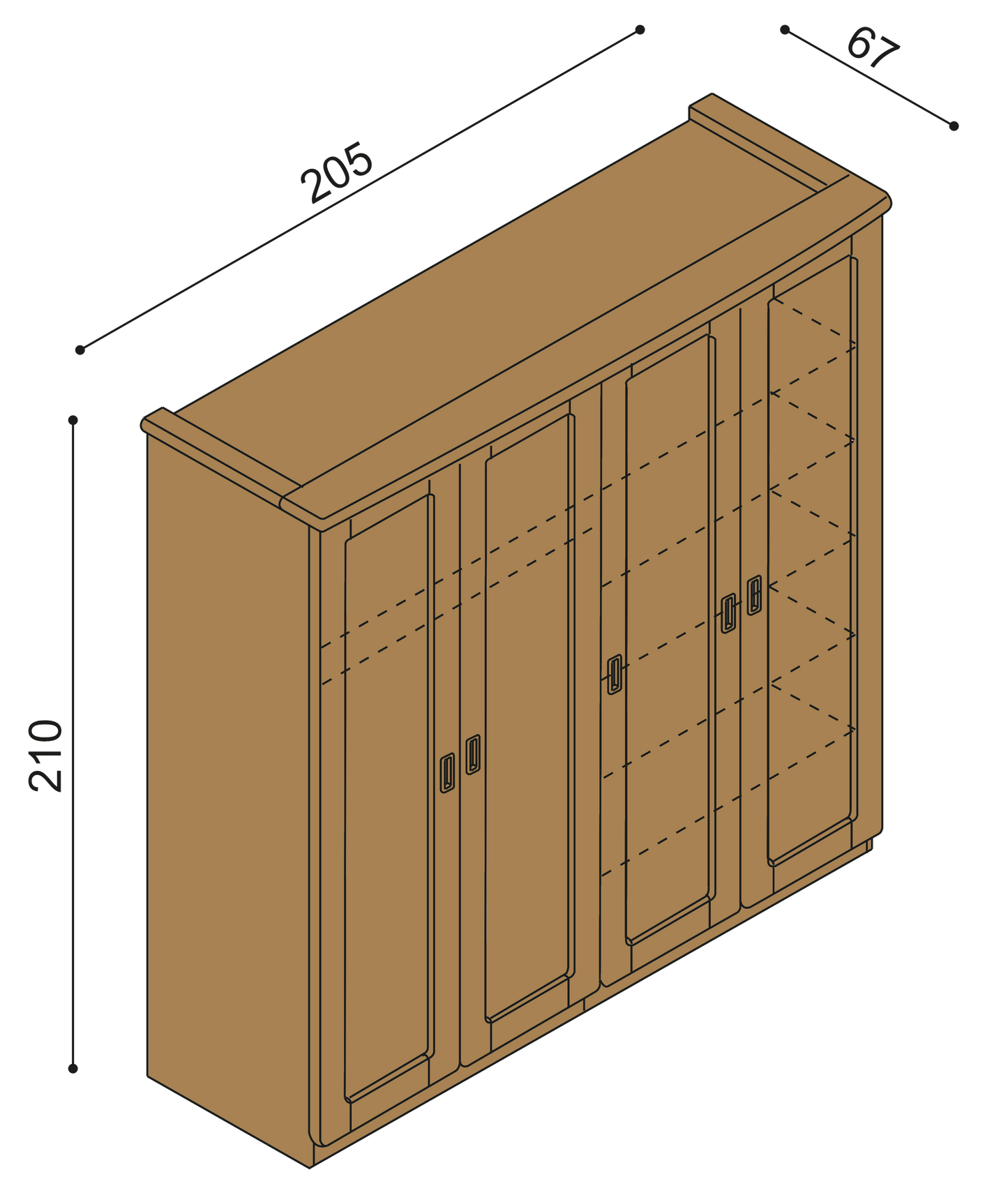 Skříň REBEKA 4 dvéřová
