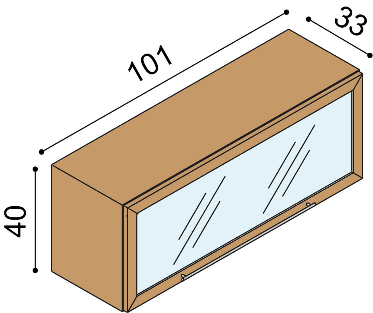Závěsná skříňka Ráchel prosklená