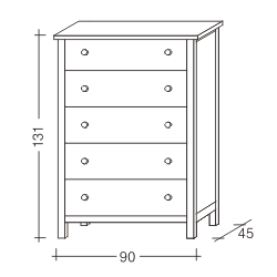 Komoda V velká NATUR