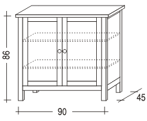 Komoda dvířková NATUR