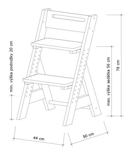 Rostoucí židle ZUZU přírodní