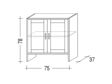 Komoda ALFA dvířka plná