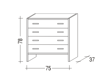 Komoda ALFA zásuvková