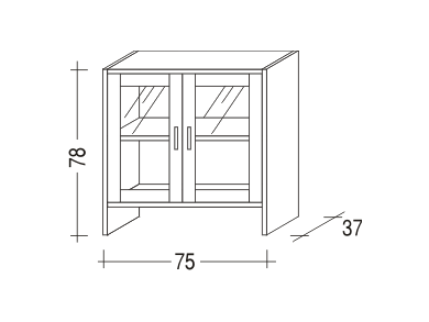 Komoda ALFA dvířka prosklená