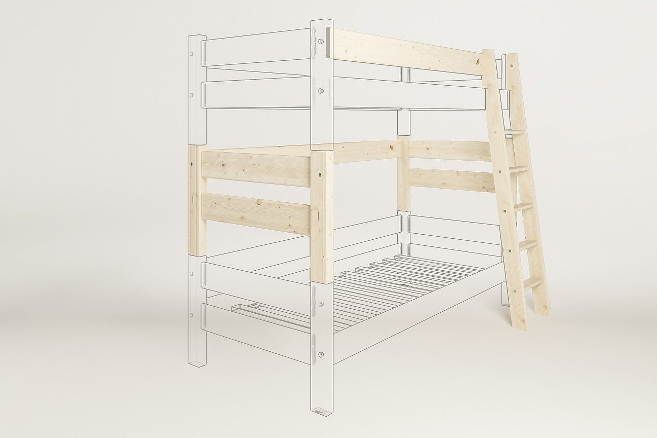 Spojovací díl a schůdky SENDY smrk pro postel 180 cm