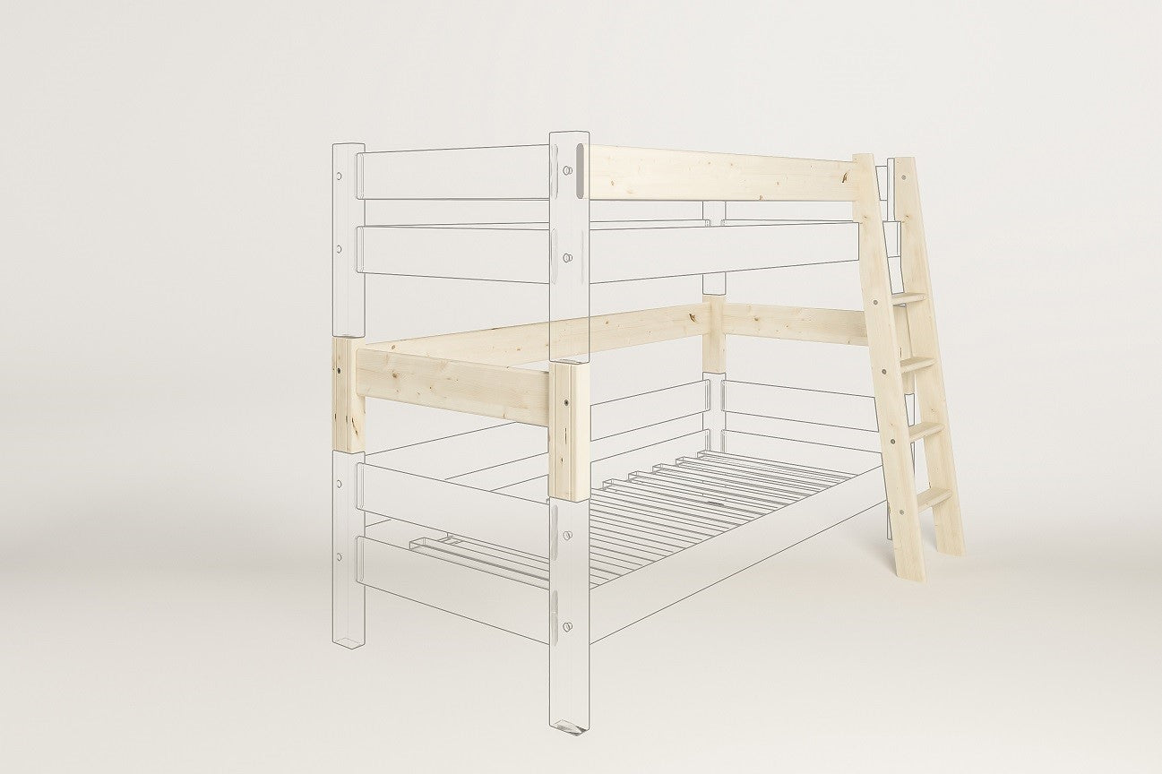 Spojovací díl a schůdky SENDY smrk pro postel 155 cm