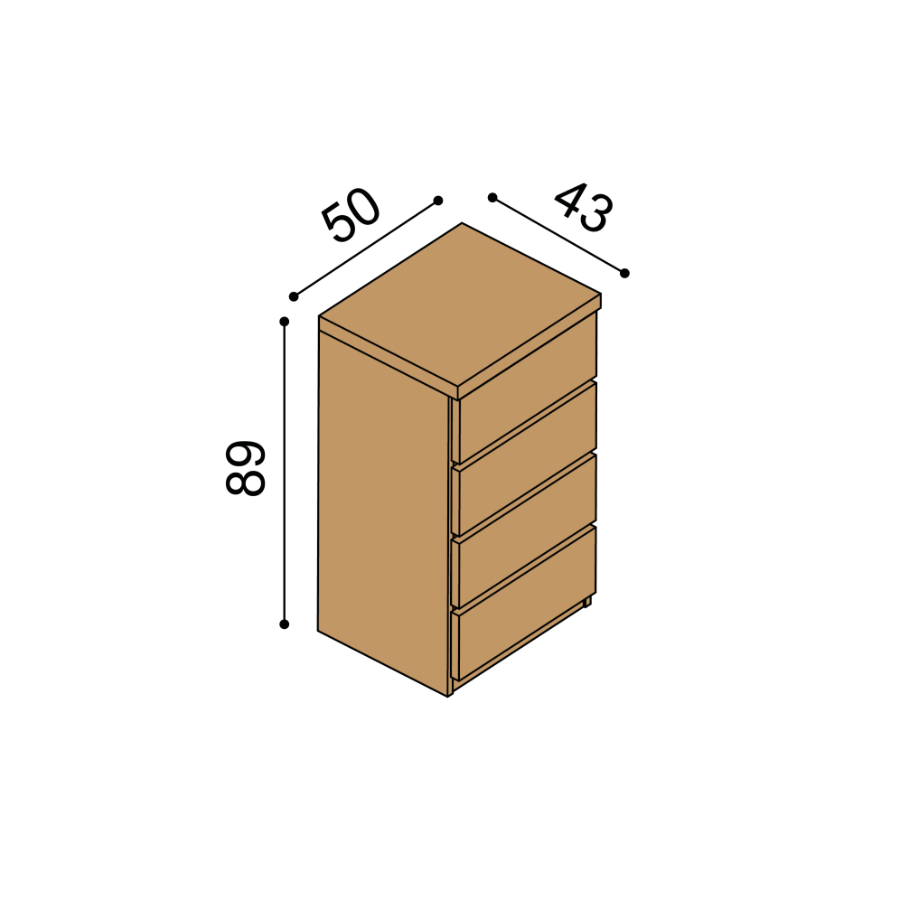 Komoda ALOIS 4 zásuvková malá