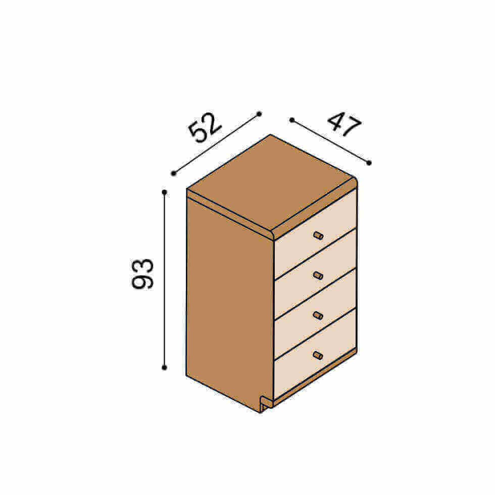 Komoda AMANTA 4 zásuvky malé