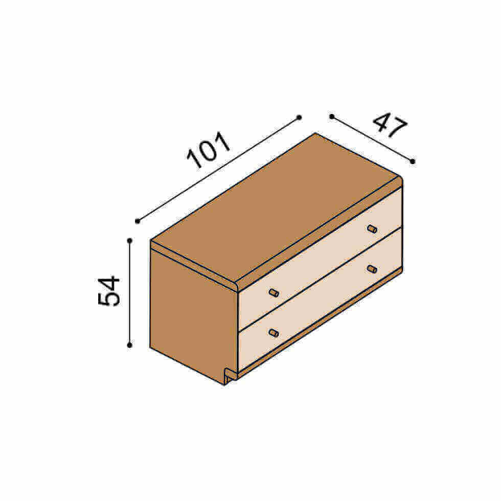 Komoda AMANTA 2 zásuvky velké
