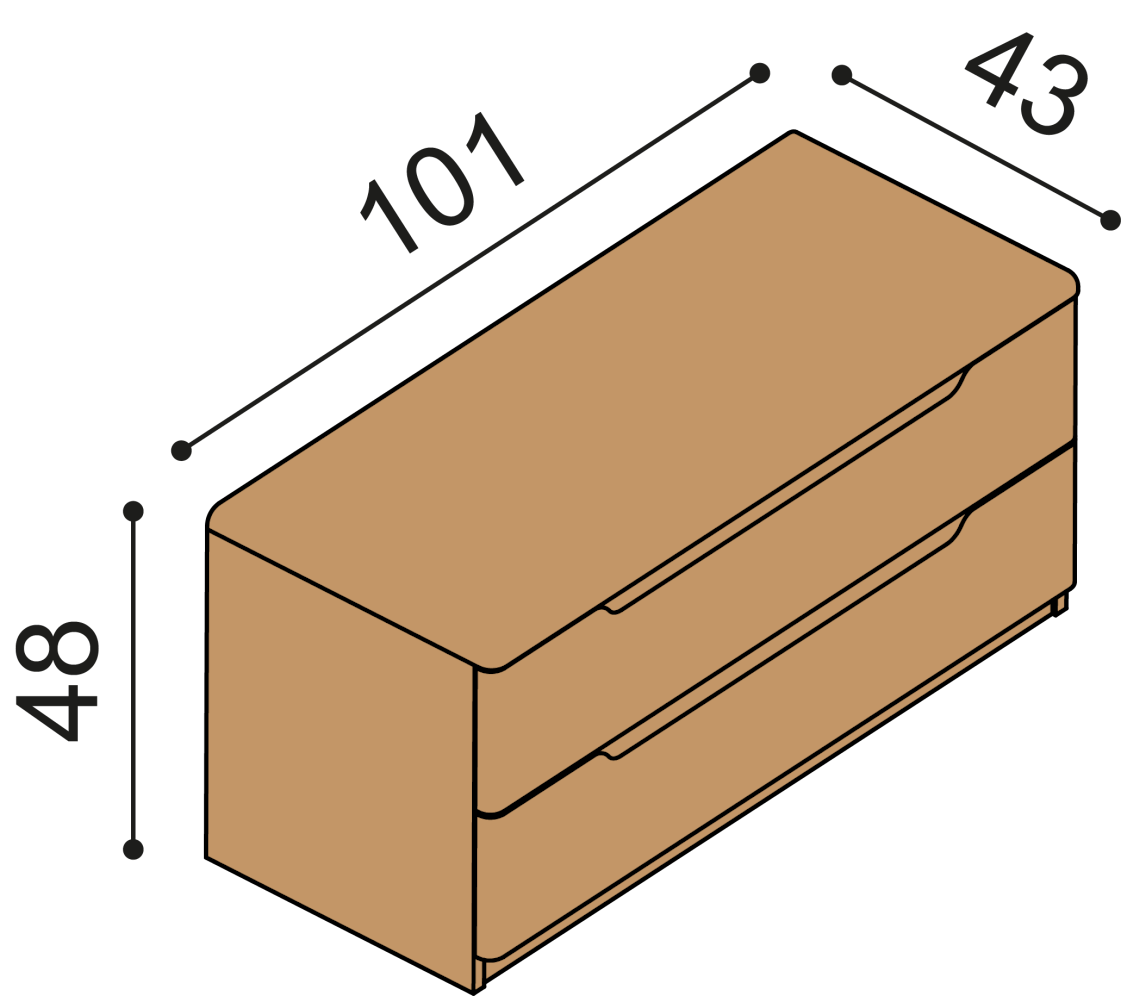 Komoda FLABO 2 zásuvky