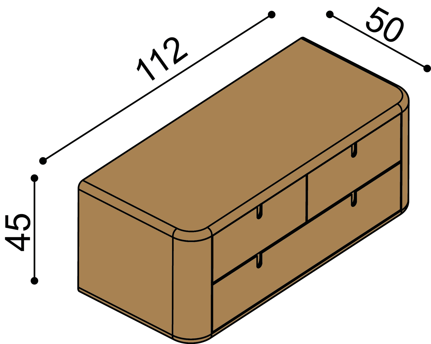 Komoda LARA bez koleček