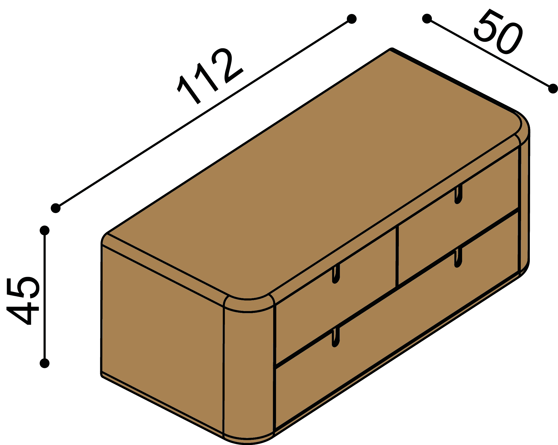 Komoda LARA bez koleček