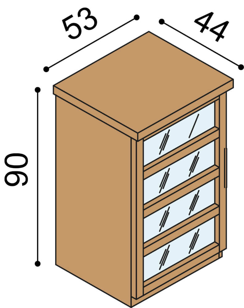 Komoda Ráchel 1 dvířka prosklená