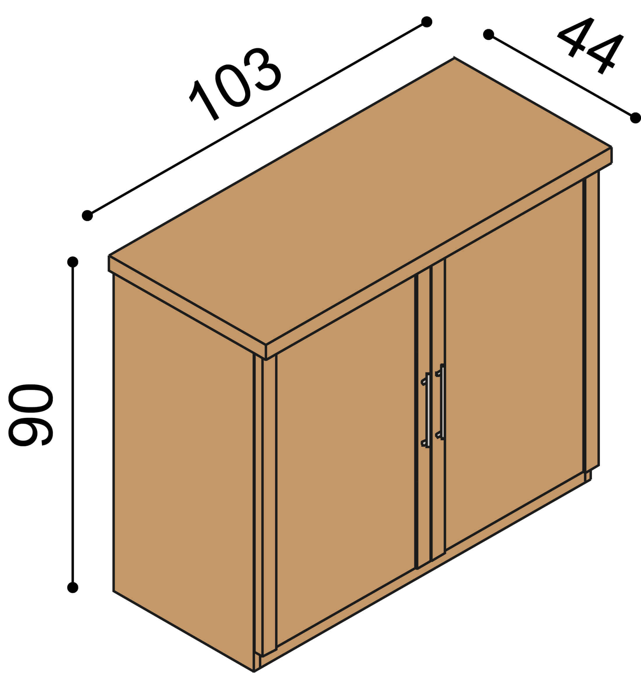 Komoda Ráchel 2 dvířka plná