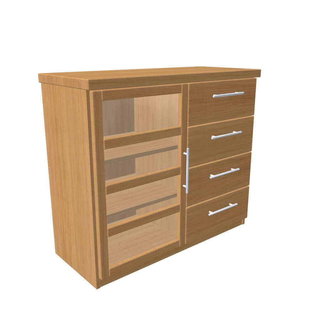 Komoda Ráchel 1 dvířka 4 zásuvky malé