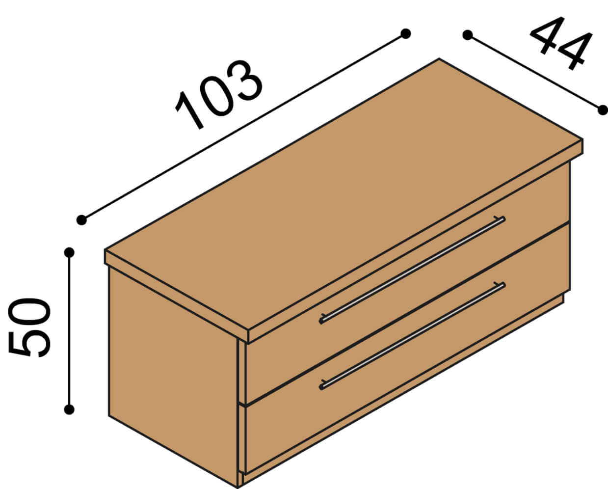 Komoda Ráchel 2 zásuvky velké
