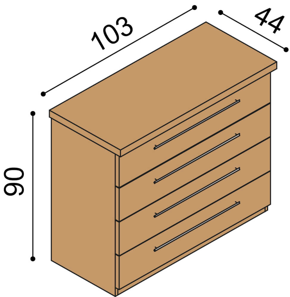 Komoda Ráchel 4 zásuvky velké