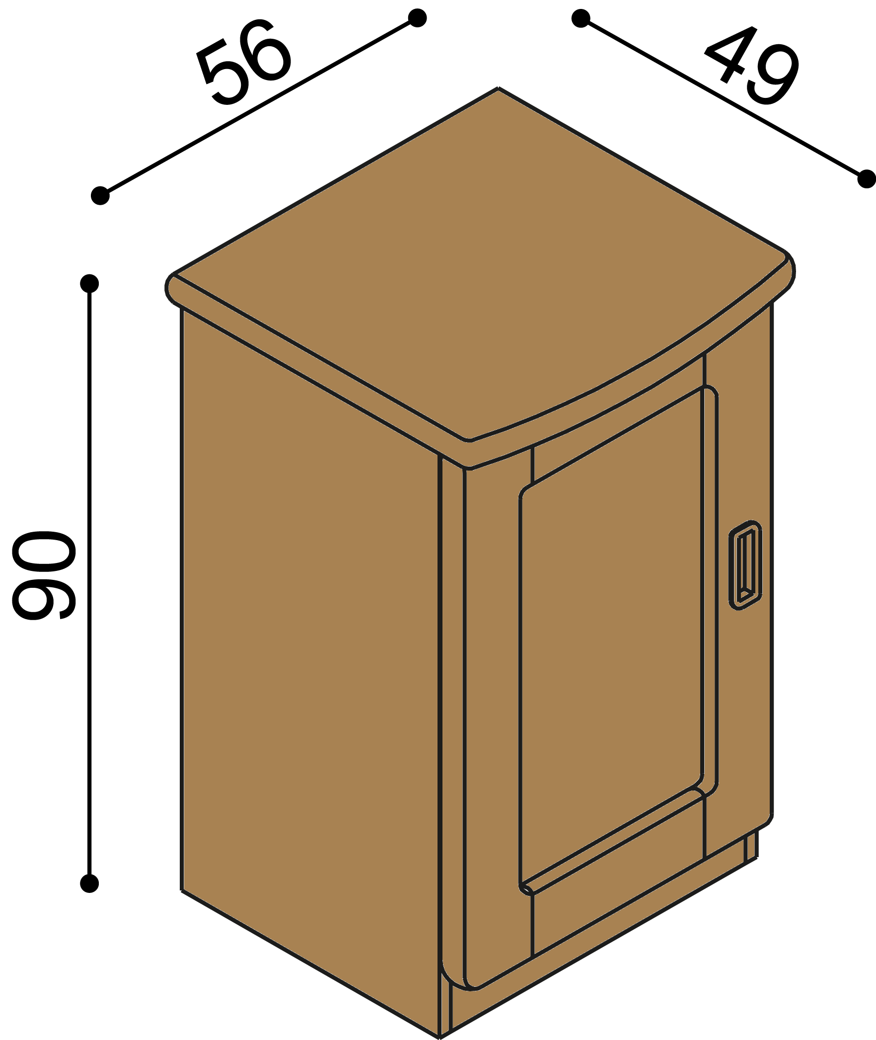 Komoda REBEKA dvířka plná