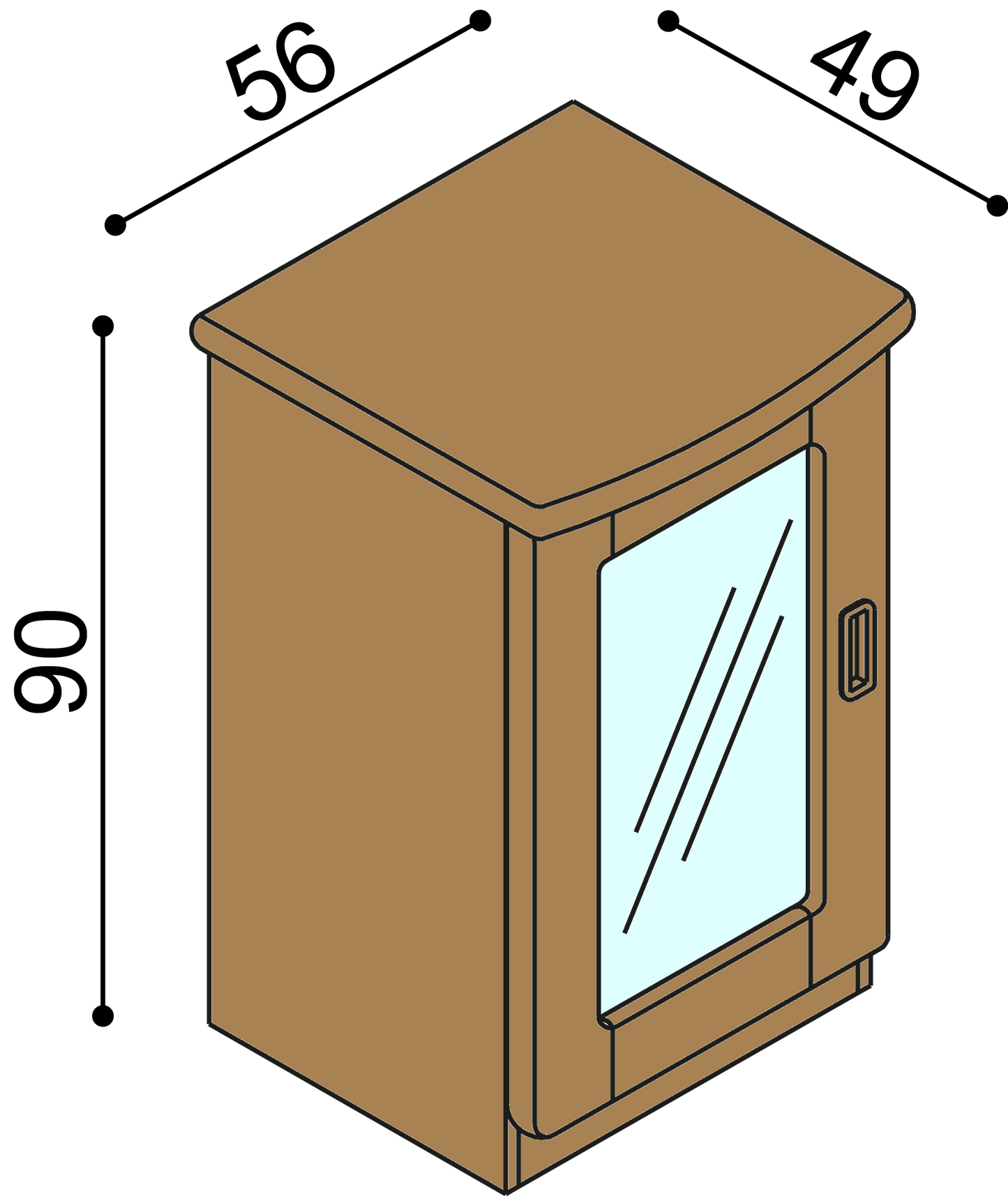 Komoda REBEKA dvířka prosklená