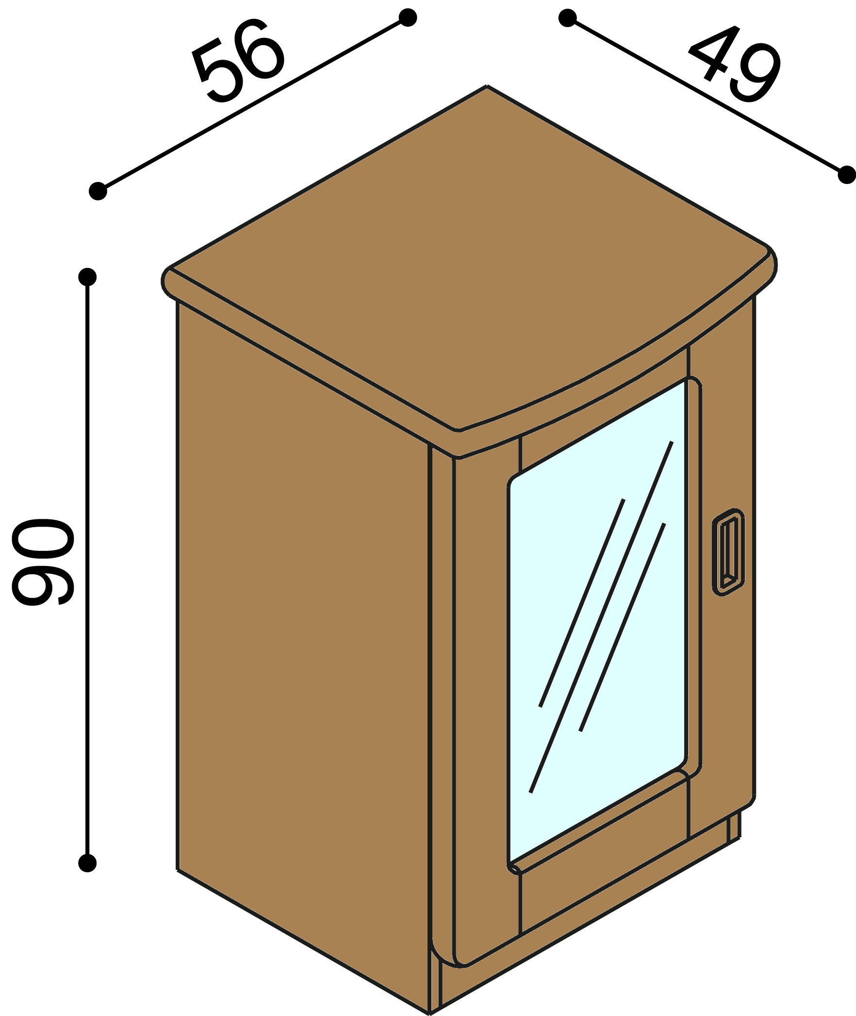 Komoda REBEKA dvířka prosklená