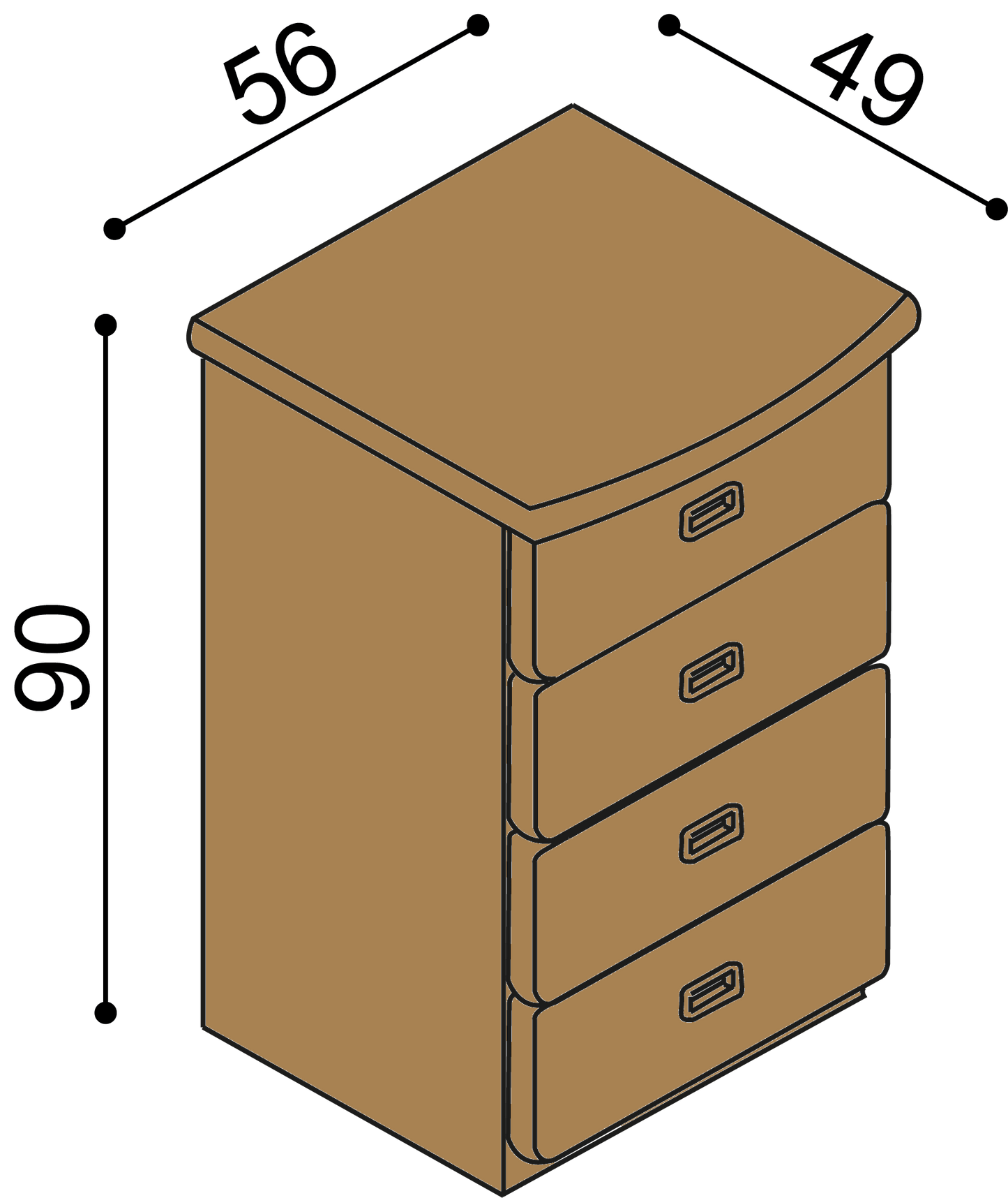 Komoda REBEKA 4 zásuvky malé