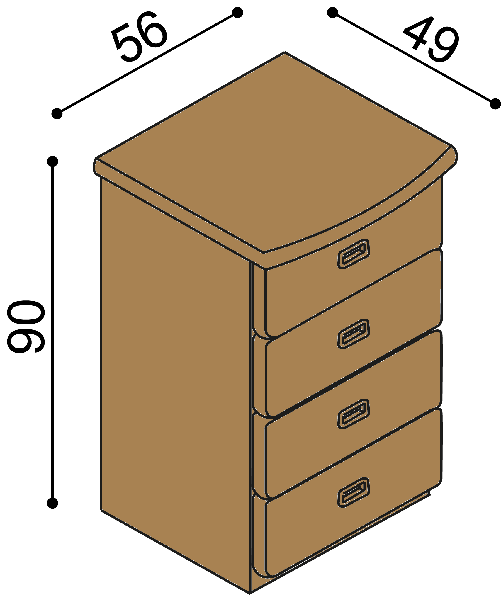 Komoda REBEKA 4 zásuvky malé