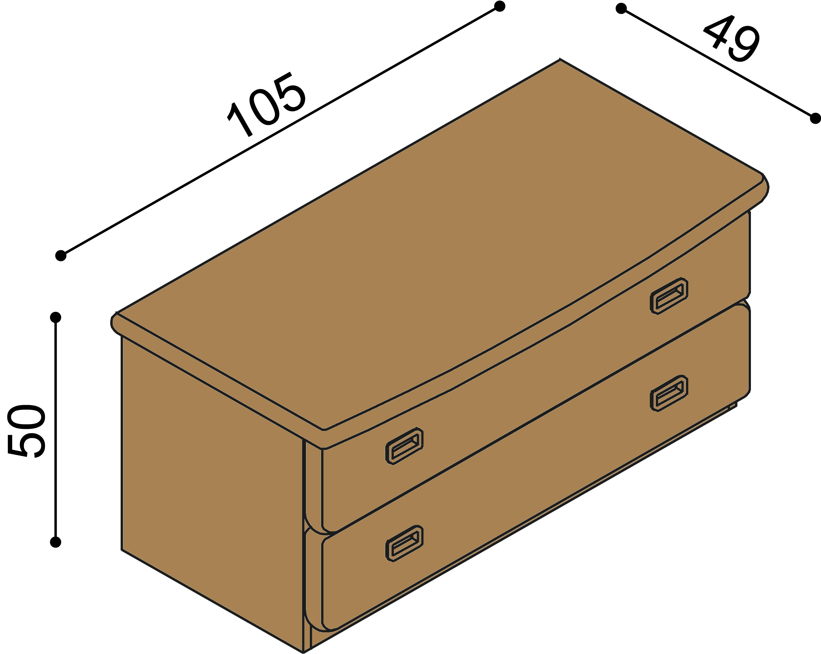 Komoda REBEKA 2 zásuvky velké