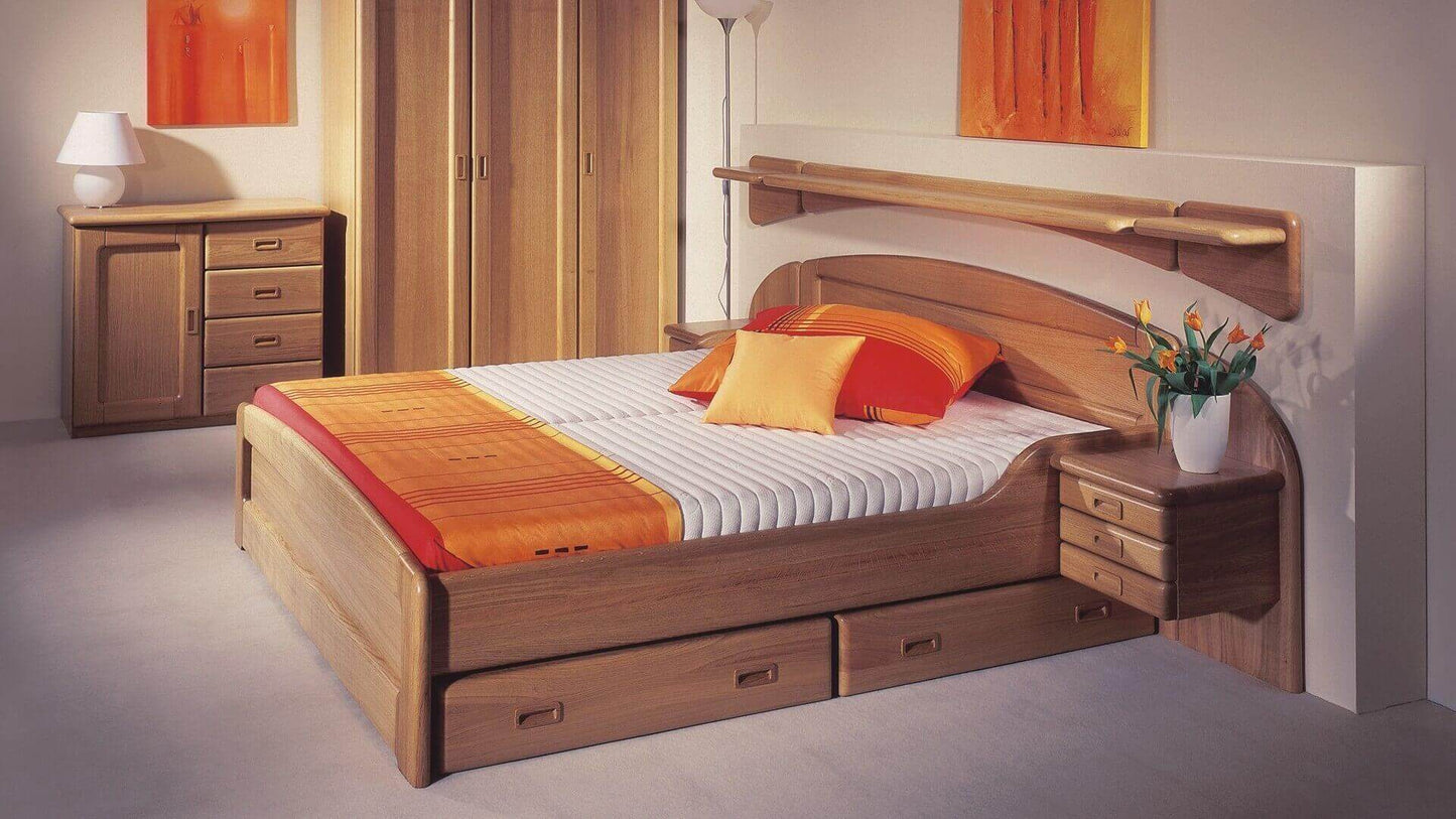 Komoda REBEKA 2 dvířka plná 2 police 4 zásuvky malé