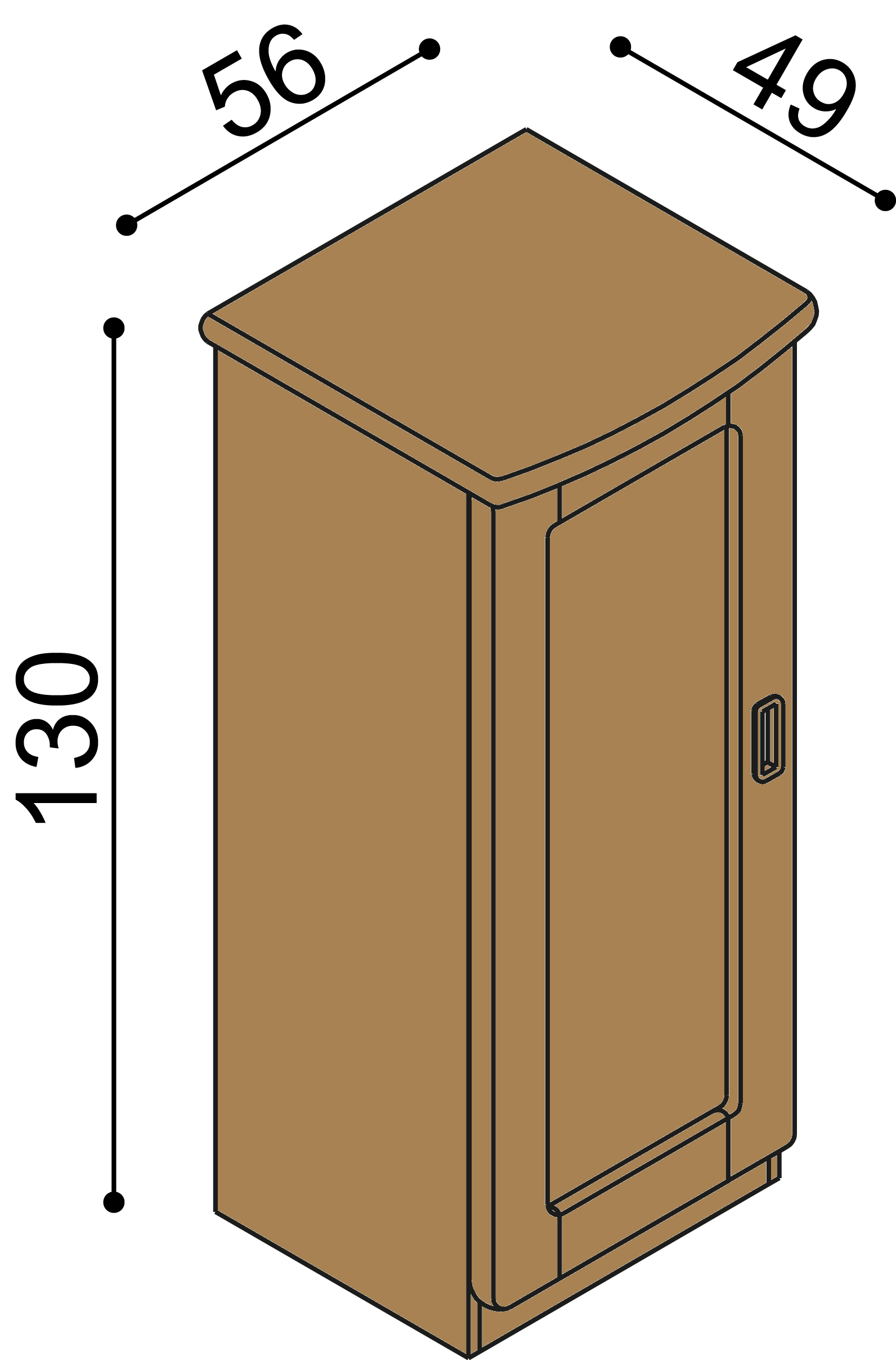 Komoda REBEKA dvířka plná 3 police