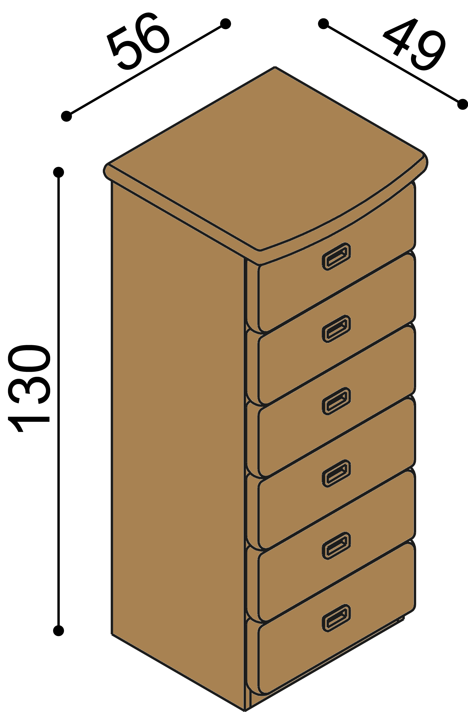 Komoda REBEKA 6 zásuvek malých