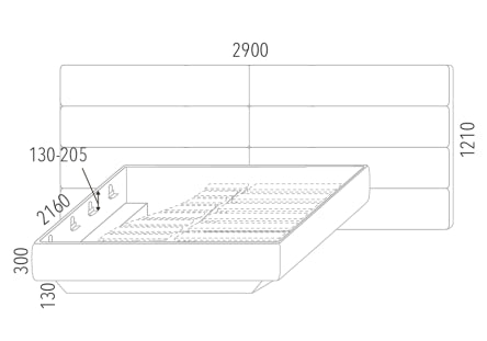 LEVITY čelo čalouněné rozšířené