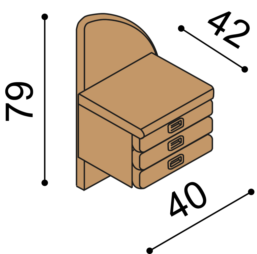 Noční stolek k posteli REBEKA