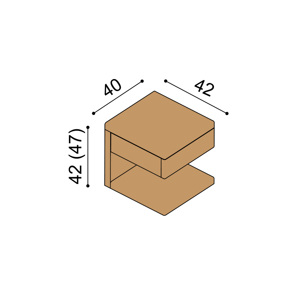 Noční stolek VALERIE výška 42 cm